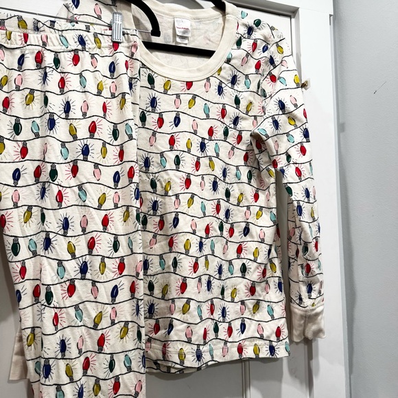Hanna Andersson Women’s Holiday Long John Pajama Set Bright Blubs Christmas - Picture 6 of 11